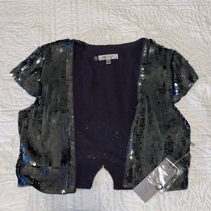 Sequined crop jacket